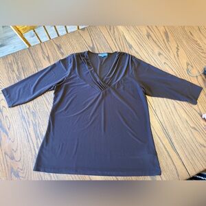 Addition Elle Chocolate V-Neck Blouse